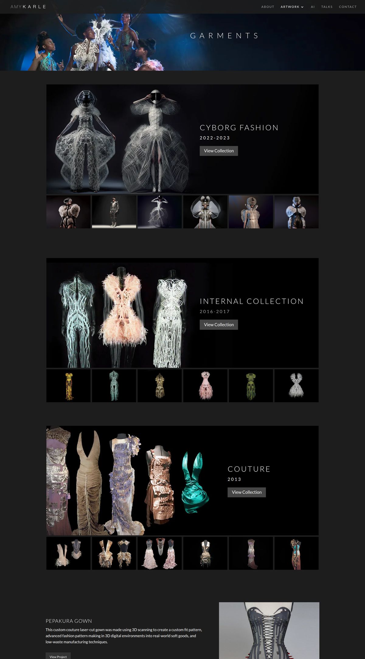 Garments overview, full page