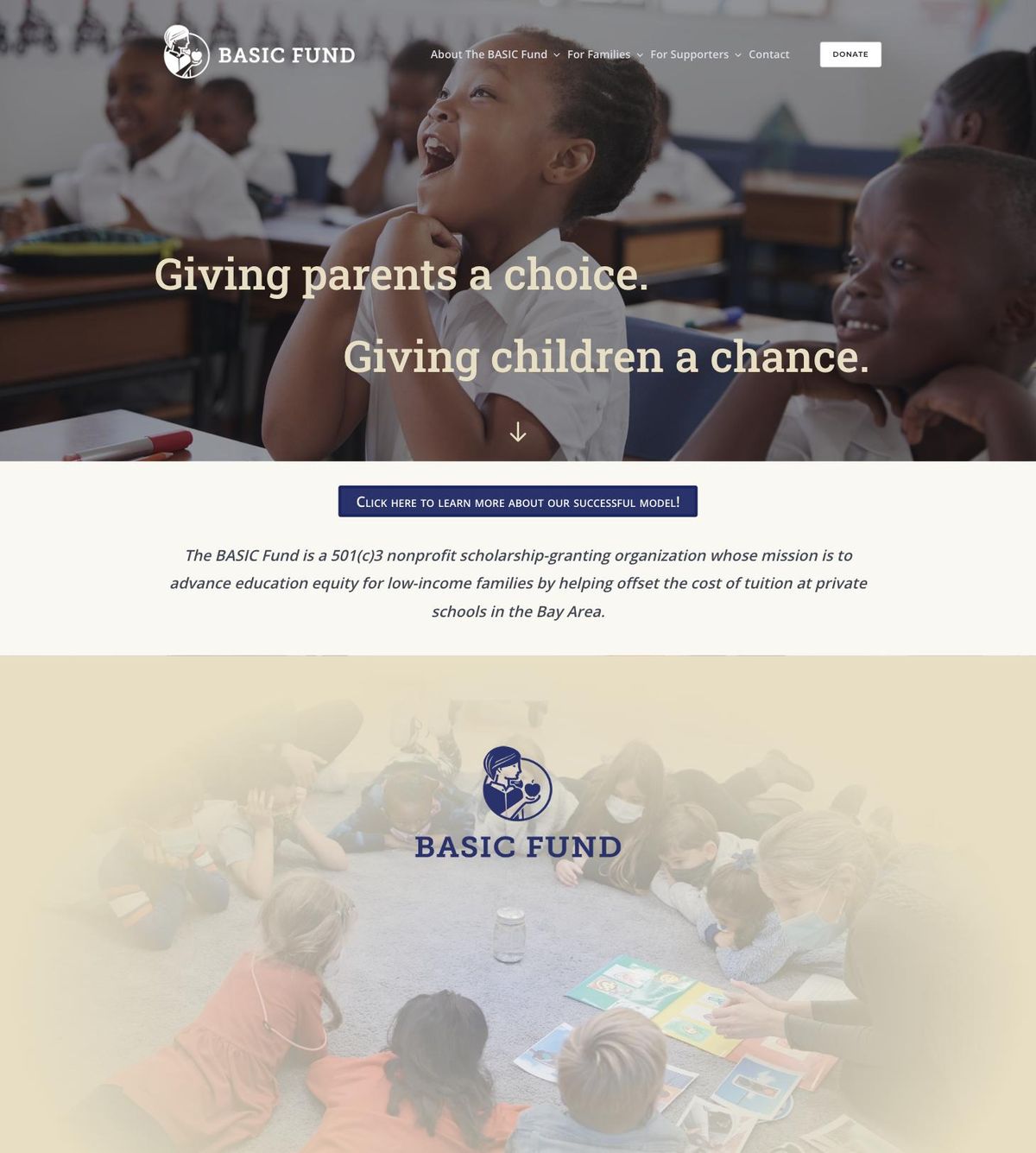Homepage, full page