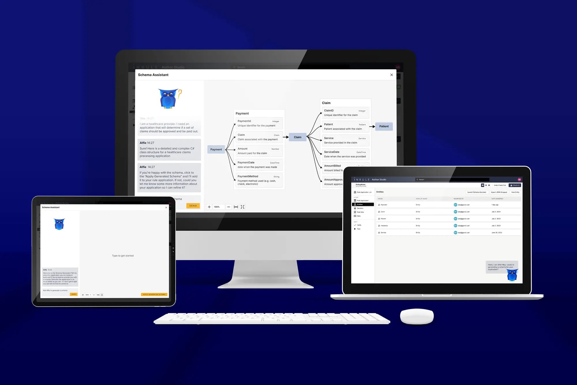 The Alfie assistant on desktop, laptop, tablet and phone