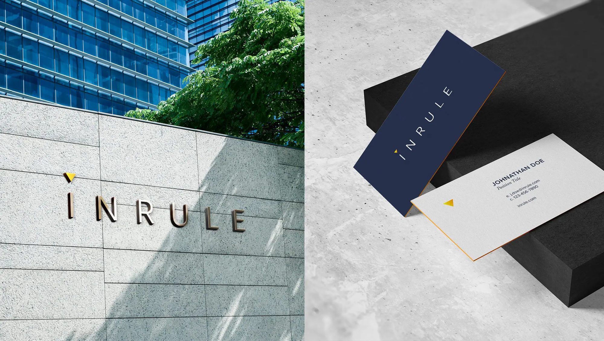InRule business cards and exterior signage
