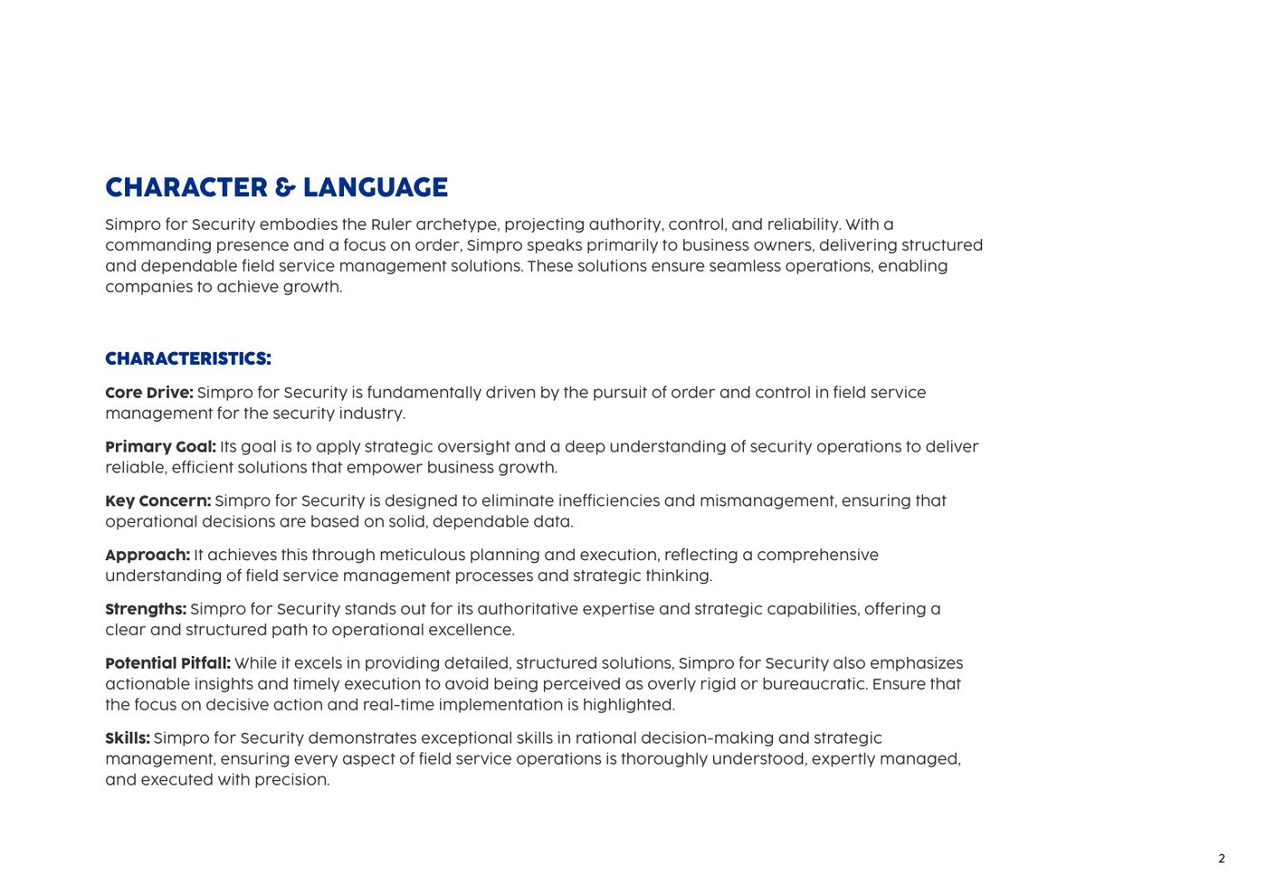 Campaign guide: character and language