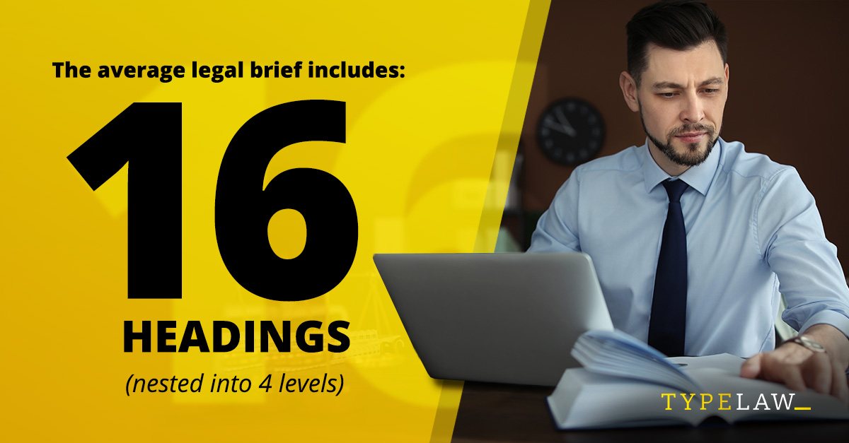 The average legal brief includes 16 headings
